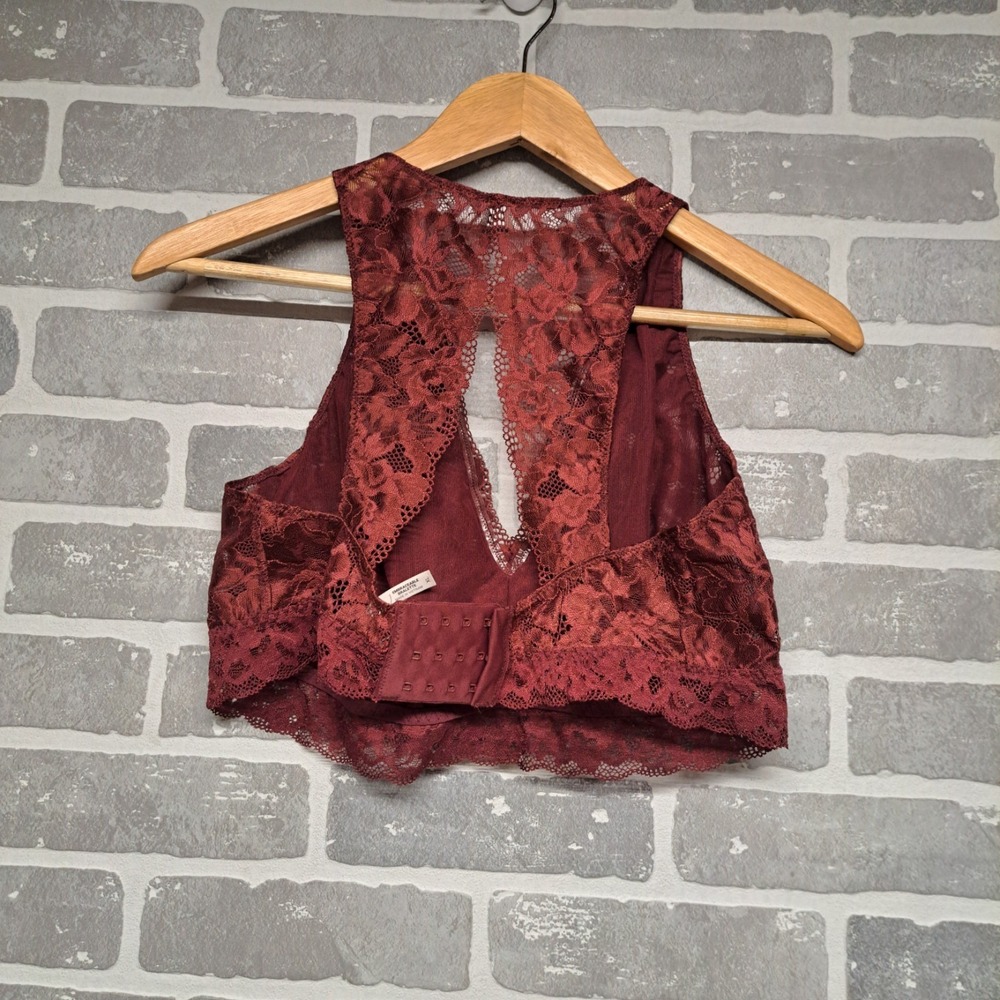 SOMA EMBRACEABLE LACE BRALETTE RACERBACK BRA XL Maroon Burgundy - Picture 4 of 8